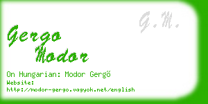 gergo modor business card